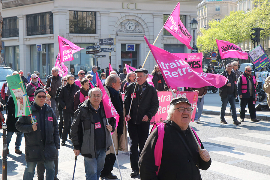 Manifestation nationale des retraité∙es, à Paris, le 11 avril 2019. [Gérard Millant]