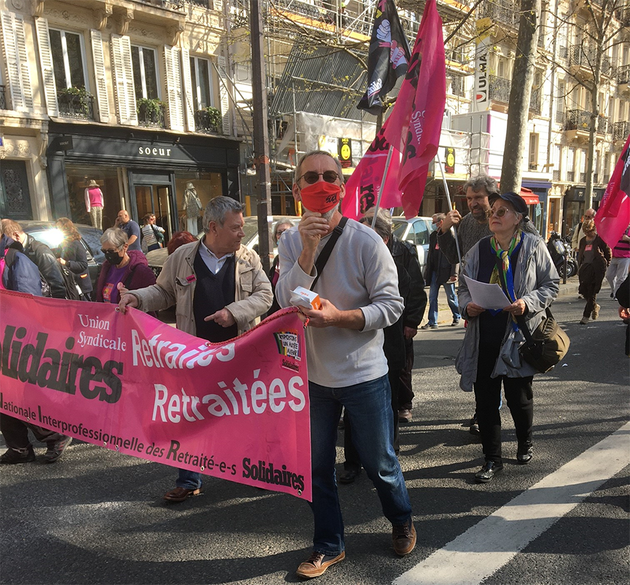 Manifestation nationale des retraité∙es, à Paris, le 24 mars 2022. [Philippe Barre]