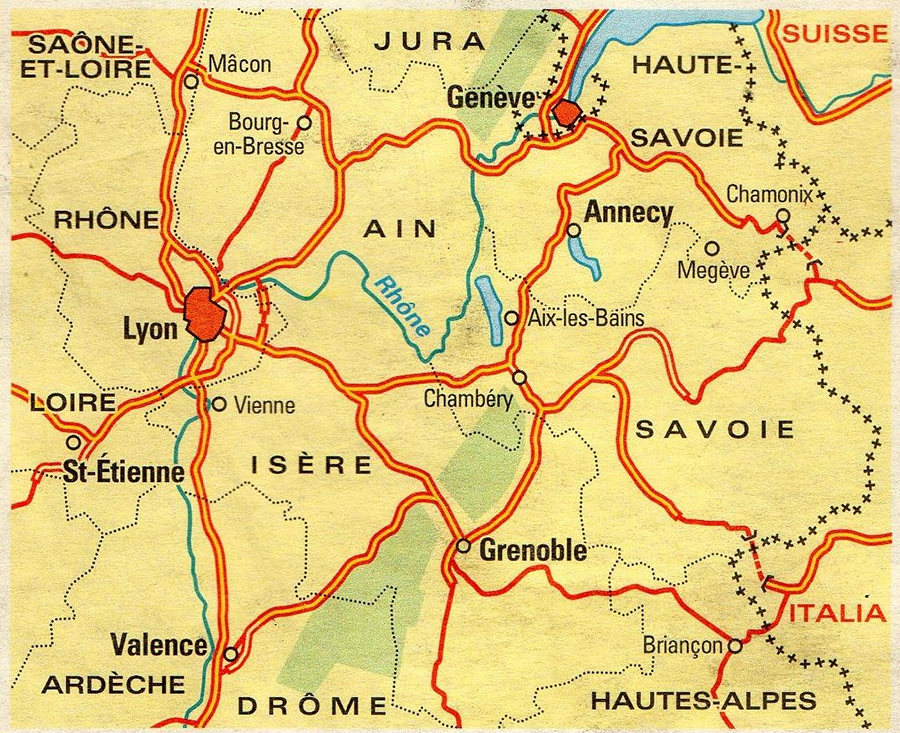 Le réseau autoroutier en Rhône-Alpes. [DR]