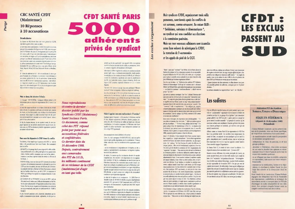 Bulletin donnant la parole aux « moutons noirs » exclu∙es de la CFDT, en mars 1989. [Coll. CM]