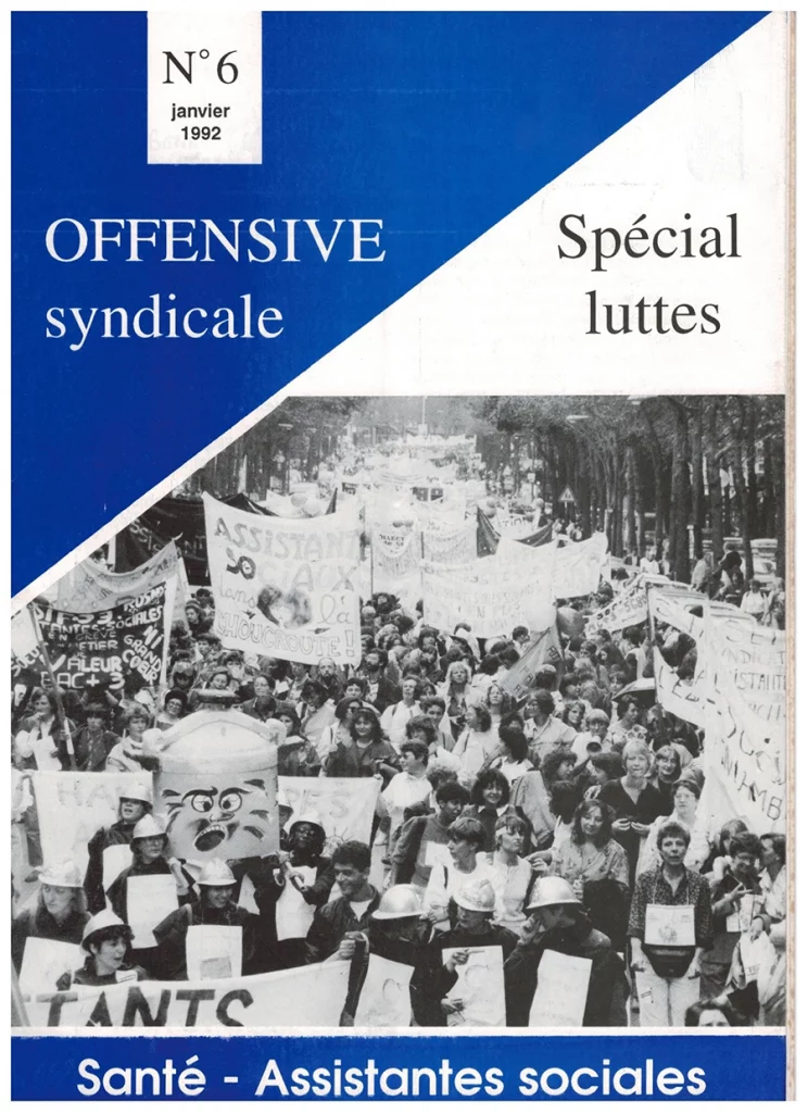 janvier 1992 : la une de Offensive syndicale, journal de la fédération CRC Santé. [Coll. CM]