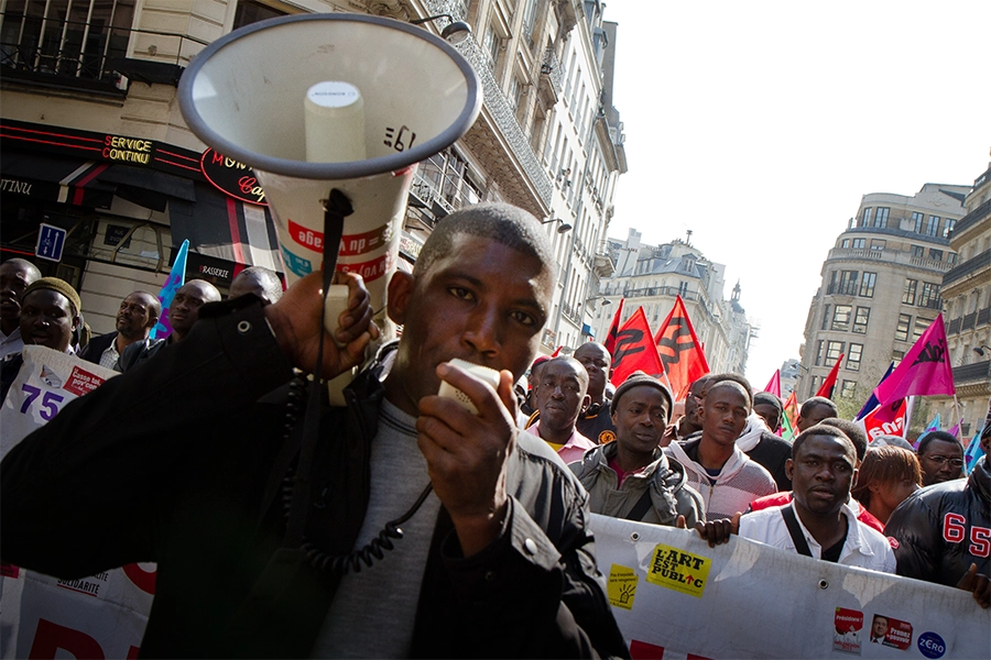 La manifestation Solidaires du 24 mars 2012 à Paris. [C. Voisin]