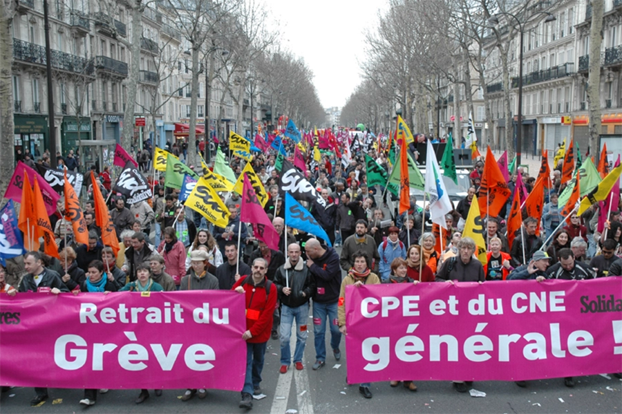 Manifestation contre le CPE, Paris, le 4 avril 2006. [DR]