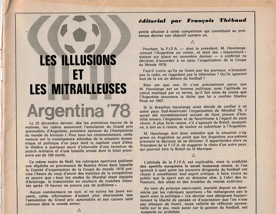 Un des derniers édito de François Thébaud pour le Miroir. [Coll. CM]