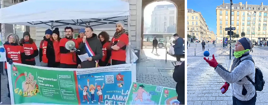 « Ravivons la flamme de l’EPS », le 24 janvier 2024, à Rennes. [SNEP-FSU 35]