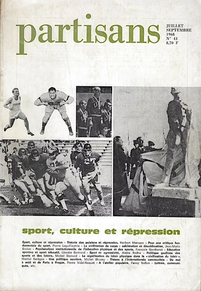 « Sport, culture et répression », Partisans n°43, éditions Maspéro, juillet-septembre 1968. [Coll. CM]